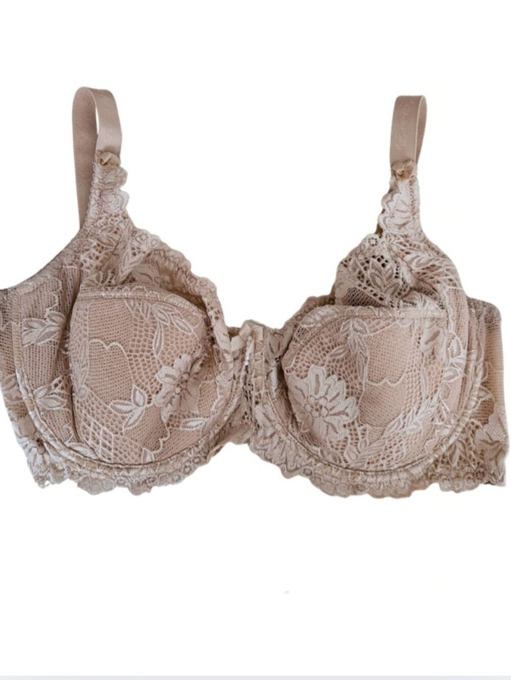 Lace Underwire Bra US 40 G — Soft Nude Blush